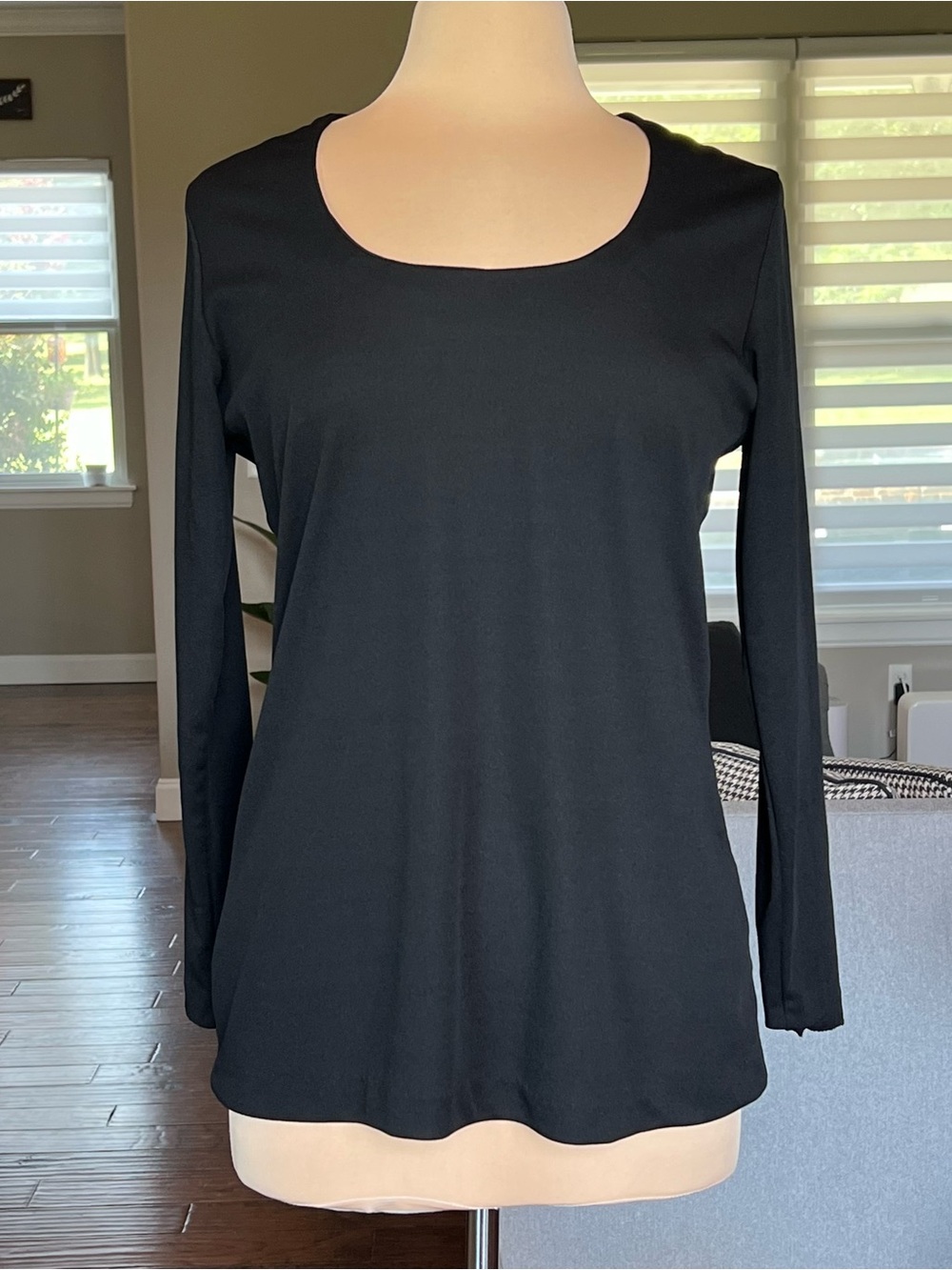 Vintage Saks Fifth Avenue Black Slinky Stretch Top ILGWU Union Made Fits M or L